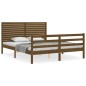vidaXL Giroletto con Testiera Miele 5FT King Size in Legno Massello vidaXL Giroletto con Testiera Miele 5FT King Size in Legno Massello