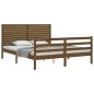 vidaXL Giroletto con Testiera Miele 5FT King Size in Legno Massello vidaXL Giroletto con Testiera Miele 5FT King Size in Legno Massello