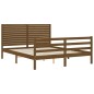 vidaXL Giroletto con Testiera Miele 5FT King Size in Legno Massello vidaXL Giroletto con Testiera Miele 5FT King Size in Legno Massello