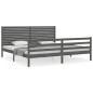 vidaXL Giroletto con Testiera Grigio 200x200 cm in Legno Massello