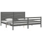 vidaXL Giroletto con Testiera Grigio 200x200 cm in Legno Massello