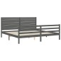 vidaXL Giroletto con Testiera Grigio 200x200 cm in Legno Massello