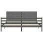 vidaXL Giroletto con Testiera Grigio 200x200 cm in Legno Massello