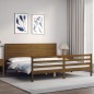 vidaXL Giroletto con Testiera Miele 200x200 cm in Legno Massello