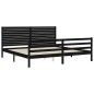 vidaXL Giroletto con Testiera Nero 200x200 cm in Legno Massello vidaXL Giroletto con Testiera Nero 200x200 cm in Legno Massello