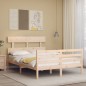 vidaXL Giroletto con Testiera Small Double in Legno Massello