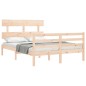 vidaXL Giroletto con Testiera Small Double in Legno Massello