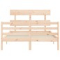 vidaXL Giroletto con Testiera Small Double in Legno Massello