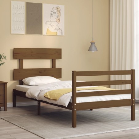 vidaXL Giroletto senza Materasso Ambra 90x200cm Legno Massello