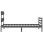 vidaXL Giroletto con Testiera Grigio 100x200 cm in Legno Massello vidaXL Giroletto con Testiera Grigio 100x200 cm in Legno Massello