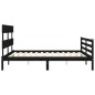 vidaXL Giroletto con Testiera Nero 5FT King Size in Legno Massello vidaXL Giroletto con Testiera Nero 5FT King Size in Legno Massello