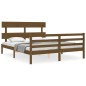vidaXL Giroletto con Testiera Miele 160x200 cm Legno Massello vidaXL Giroletto con Testiera Miele 160x200 cm Legno Massello