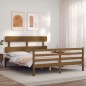 vidaXL Giroletto con Testiera Miele 160x200 cm Legno Massello vidaXL Giroletto con Testiera Miele 160x200 cm Legno Massello