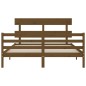 vidaXL Giroletto con Testiera Miele 160x200 cm Legno Massello vidaXL Giroletto con Testiera Miele 160x200 cm Legno Massello