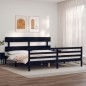 vidaXL Giroletto con Testiera Nero 6FT Super King in Legno Massello