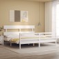 vidaXL Giroletto con Testiera Bianco 200x200 cm in Legno Massello vidaXL Giroletto con Testiera Bianco 200x200 cm in Legno Massello