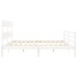 vidaXL Giroletto con Testiera Bianco 200x200 cm in Legno Massello vidaXL Giroletto con Testiera Bianco 200x200 cm in Legno Massello
