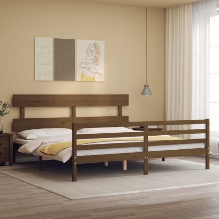vidaXL Giroletto senza Materasso Ambra 200x200 Legno Massello