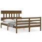 vidaXL Giroletto con Testiera Miele 4FT Small Double in Legno Massello