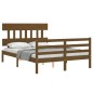 vidaXL Giroletto con Testiera Miele 4FT Small Double in Legno Massello