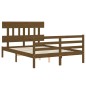 vidaXL Giroletto con Testiera Miele 4FT Small Double in Legno Massello