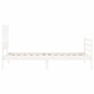 vidaXL Giroletto con Testiera Bianco 100x200 cm in Legno Massello vidaXL Giroletto con Testiera Bianco 100x200 cm in Legno Massello