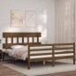 vidaXL Giroletto con Testiera Miele 5FT King Size in Legno Massello vidaXL Giroletto con Testiera Miele 5FT King Size in Legno Massello