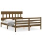 vidaXL Giroletto con Testiera Miele 5FT King Size in Legno Massello vidaXL Giroletto con Testiera Miele 5FT King Size in Legno Massello