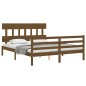 vidaXL Giroletto con Testiera Miele 5FT King Size in Legno Massello vidaXL Giroletto con Testiera Miele 5FT King Size in Legno Massello