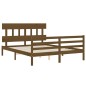 vidaXL Giroletto con Testiera Miele 5FT King Size in Legno Massello vidaXL Giroletto con Testiera Miele 5FT King Size in Legno Massello