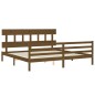 vidaXL Giroletto con Testiera Miele 6FT Super King in Legno Massello vidaXL Giroletto con Testiera Miele 6FT Super King in Legno Massello