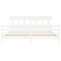 vidaXL Giroletto con Testiera Bianco 200x200 cm in Legno Massello vidaXL Giroletto con Testiera Bianco 200x200 cm in Legno Massello