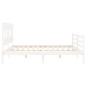 vidaXL Giroletto con Testiera Bianco 200x200 cm in Legno Massello vidaXL Giroletto con Testiera Bianco 200x200 cm in Legno Massello