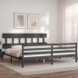 vidaXL Giroletto con Testiera Grigio 200x200 cm in Legno Massello vidaXL Giroletto con Testiera Grigio 200x200 cm in Legno Massello