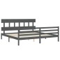 vidaXL Giroletto con Testiera Grigio 200x200 cm in Legno Massello vidaXL Giroletto con Testiera Grigio 200x200 cm in Legno Massello