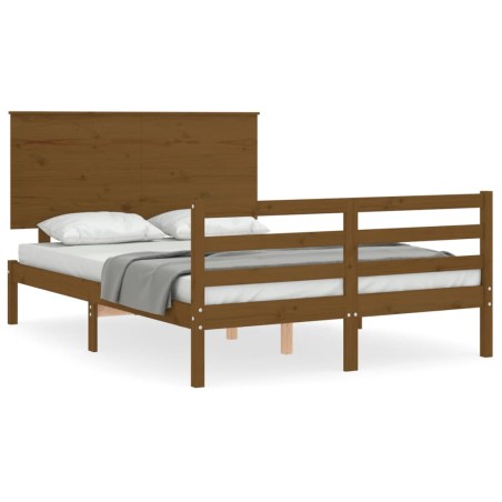 vidaXL Giroletto con Testiera Miele 4FT Small Double in Legno Massello