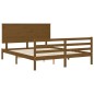 vidaXL Giroletto con Testiera Miele 5FT King Size in Legno Massello vidaXL Giroletto con Testiera Miele 5FT King Size in Legno Massello