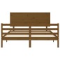 vidaXL Giroletto con Testiera Miele 5FT King Size in Legno Massello vidaXL Giroletto con Testiera Miele 5FT King Size in Legno Massello