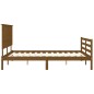 vidaXL Giroletto con Testiera Miele 5FT King Size in Legno Massello vidaXL Giroletto con Testiera Miele 5FT King Size in Legno Massello