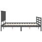 vidaXL Giroletto con Testiera Grigio 160x200 cm Legno Massello vidaXL Giroletto con Testiera Grigio 160x200 cm Legno Massello