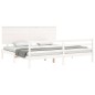 vidaXL Giroletto con Testiera Bianco 200x200 cm in Legno Massello vidaXL Giroletto con Testiera Bianco 200x200 cm in Legno Massello