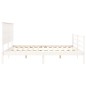vidaXL Giroletto con Testiera Bianco 200x200 cm in Legno Massello vidaXL Giroletto con Testiera Bianco 200x200 cm in Legno Massello