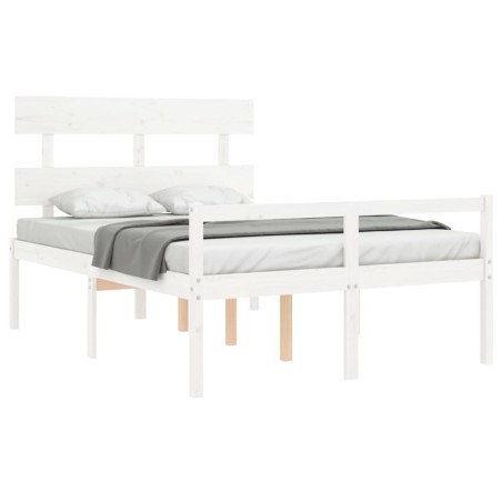 vidaXL Giroletto con Testiera Bianco 4FT6 Double in Legno Massello
