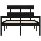 vidaXL Giroletto con Testiera Nero 4FT Small Double in Legno Massello vidaXL Giroletto con Testiera Nero 4FT Small Double in Legno Massello