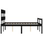 vidaXL Giroletto con Testiera Nero 4FT Small Double in Legno Massello vidaXL Giroletto con Testiera Nero 4FT Small Double in Legno Massello