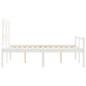 vidaXL Giroletto con Testiera Bianco 140x190 cm in Legno Massello