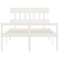 vidaXL Giroletto con Testiera Bianco 4FT6 Double in Legno Massello vidaXL Giroletto con Testiera Bianco 4FT6 Double in Legno Massello