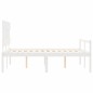 vidaXL Giroletto con Testiera Bianco 4FT6 Double in Legno Massello vidaXL Giroletto con Testiera Bianco 4FT6 Double in Legno Massello