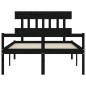 vidaXL Giroletto con Testiera Nero 140x190 cm in Legno Massello vidaXL Giroletto con Testiera Nero 140x190 cm in Legno Massello