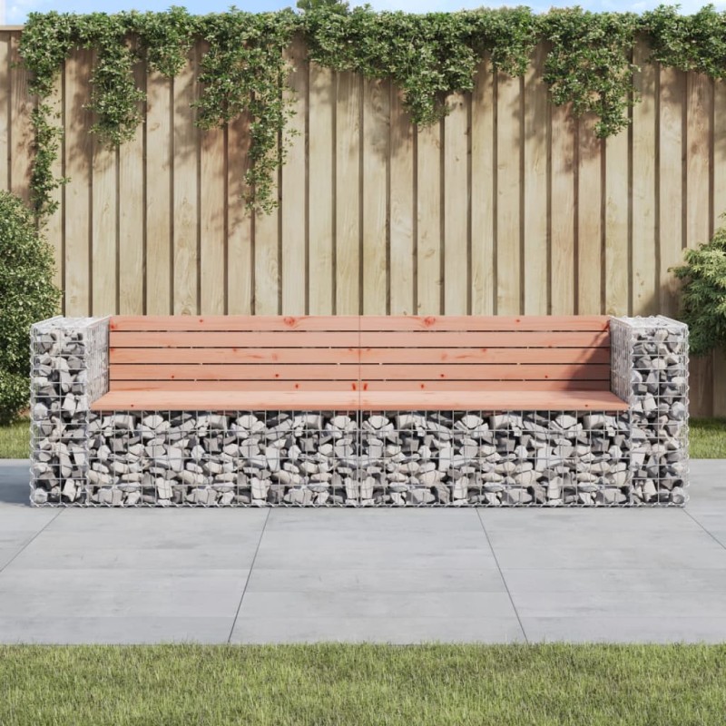 vidaXL Panca Giardino Design Gabbione 244x71x65,5 cm Massello Douglas vidaXL Panca Giardino Design Gabbione 244x71x65,5 cm Massello Douglas